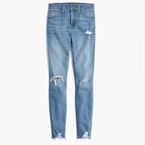 Madewell Curvy High Rise Skinny Jean Distressed Hem - Sz 25, Ontario Light Wash
